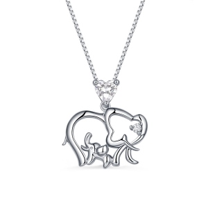 Customized Birthstone Elephant Necklace For Mom