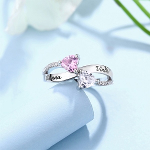 heart birthstone ring	