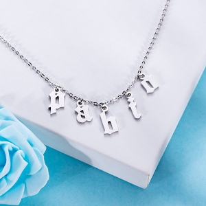 Personalized Letter Choker  Necklace Sterling Silver