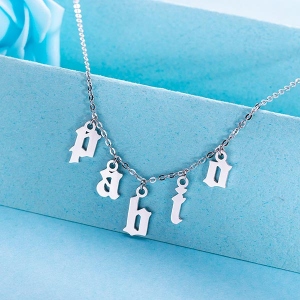 Personalized Letter Choker  Necklace Sterling Silver