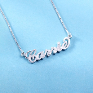 Personalized Carrie Hammered Name Necklace Pure Silver