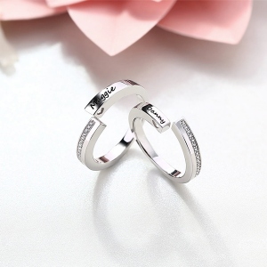 Engraved Combination Infinity Design Ring For Couples