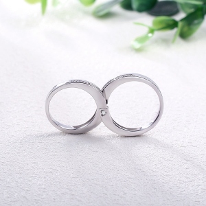 Engraved Combination Infinity Design Ring For Couples