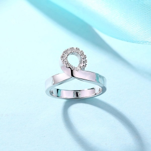 Engraved Mobius Birthstone Ring