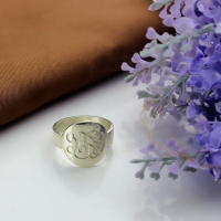 Silver Monogram Ring