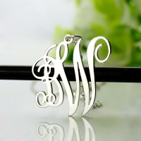 Sterling Silver Script Monogram Necklace