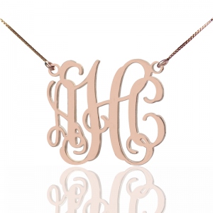 Personalized Monogram Initial Necklace Sterling Silver