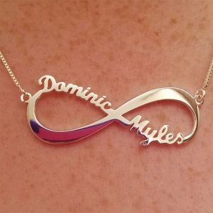 Custom Engraved Sterling Silver Infinity Name Necklace