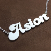 White Gold Name Necklace