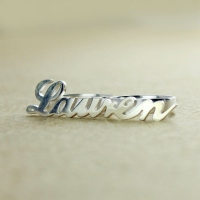 White Gold Name Ring