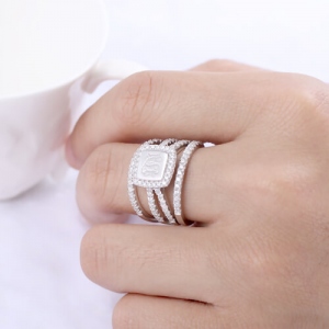 Custom Engraved Stacking Monogram Ring Sterling Silver