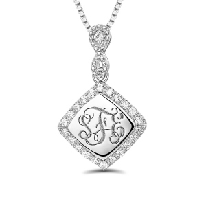 Custom Monogram Necklace With Cubic Zirconia