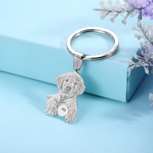 Personalized Engraved Photo Necklace Photo Keychain