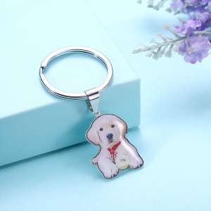 Personalized Engraved Photo Necklace Photo Keychain