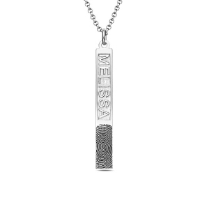 Personalized Fingerprint Name Bar Necklace