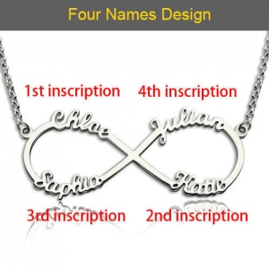 Custom Engraved Sterling Silver Infinity Name Necklace