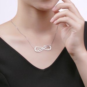 Silver Infinity Necklace With 5 Names