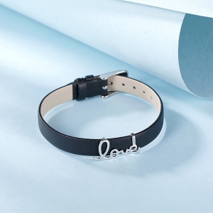 Personalized "Love" Leather Bracelet