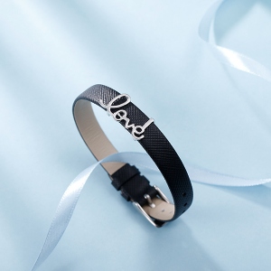 Personalized "Love" Leather Bracelet