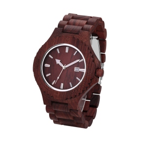 Personalized Men's Wooden Date Display Quartz Watch