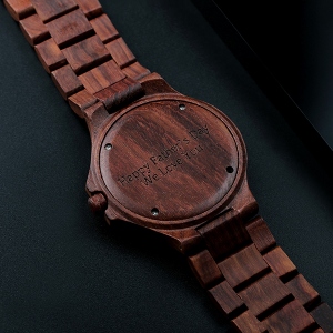 Personalized Men's Wooden Date Display Quartz Watch