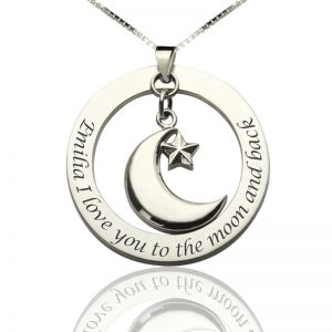 I Love You To The Moon and Back: Moon & Star Charm Pendant