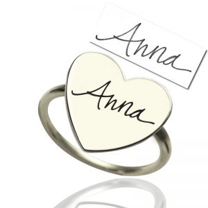 Personalized Handwriting Signature Ring Sterling Silver