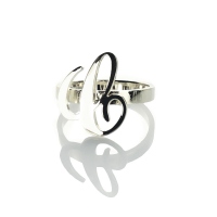 Personalized Carrie Initial Letter Ring Sterling Silver