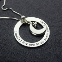 I Love You To The Moon and Back: Moon & Star Charm Pendant