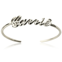 Personalized Carrie Style 3D Name Bangle Sterling Silver