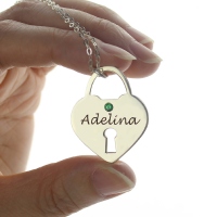 Personalized Heart Keepsake Pendant with Name Sterling Silver