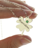 Clover Good Luck Charm Shamrocks Necklace Sterling Silver