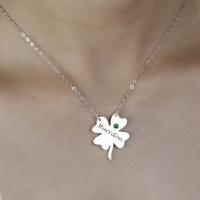 Clover Good Luck Charm Shamrocks Necklace Sterling Silver