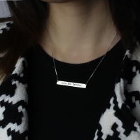 Sterling Silver Greek Name Bar Necklace