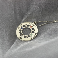 Infinity Family Names Circle Necklace For Mom Sterling Silver