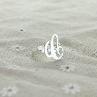 Personalized Carrie Initial Letter Ring Sterling Silver